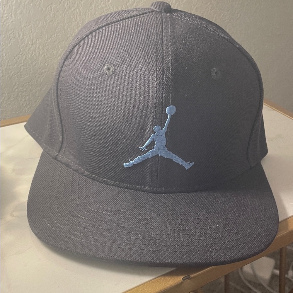 Jordan Dark Gray Cap with Light Blue Logo